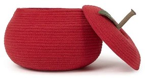 Czerwony tekstylny dziecięcy kosz na zabawki ø 28x20 cm Apple – Lorena Canals