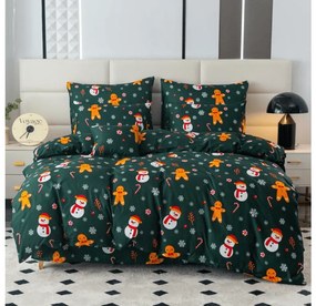 PrzytulneMieszkanie.pl PrzytulneMieszkanie.pl Flanelowa pościel z mikrofibry BAŁWANEK I PIERNICZEK zielona Rozmiar pościeli: 2 szt 70 x 90 cm | 200 x 220 cm