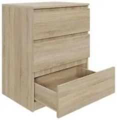 Komoda BASIC 3 szuflady – Dąb Sonoma | 61x75x40 cm
