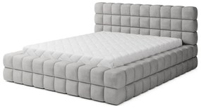 Szare tapicerowane łóżko dwuosobowe ze schowkiem ze stelażem 140x200 cm Dizzle – ELTAP