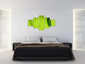 Obraz - Szczegół zielonego liścia (125x70 cm)