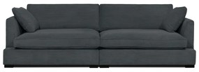 Szara sztruksowa sofa 266 cm Mobby – Scandic