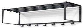 Czarny metalowy wieszak ścienny z półką 100 cm Rex – Spinder Design