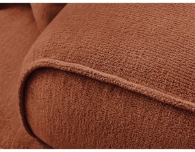 Sofa z tkaniny szenilowej w kolorze terakoty 237 cm Whesley – Bobochic Paris