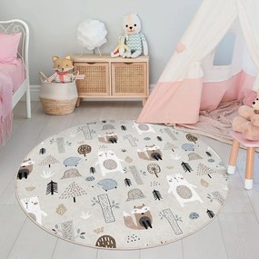 Dywan dziecięcy odpowiedni do prania ø120 cm Forest Friends – Mila Home
