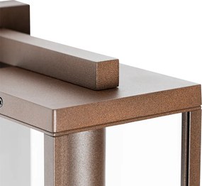 Lampka ścienna zewnętrzna brązowa rdza IP44 z czujnikiem zmierzchu - Charlois