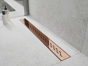 Mexen Flat 360° M18 odpływ liniowy obrotowy 50 cm, różowe złoto - 1623050-40