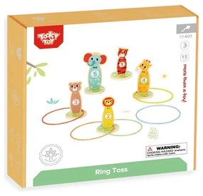 Tooky toy drewniana gra zręcznościowa rzut do celu zwierzątka 15 el.