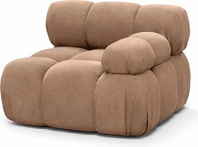 Moduł boczny do systemu modułowego, tkanina welur Salvador, Ciemnobeżowy, Prawy, Selia