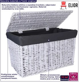 Biało Szary Kufer Z Lnianym Wkładem T1-Z40