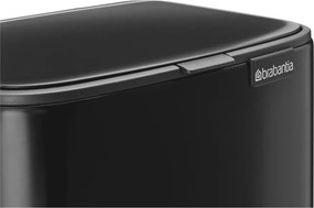 Stalowy kosz na śmieci z pedałem w kolorze matowej czerni 7 l Bo – Brabantia