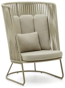 Zielony metalowy fotel ogrodowy Saconca – Kave Home