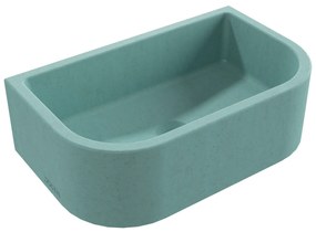 Umywalka betonowa półokrągła wisząca / nablatowa bez otworu na baterię 49 x 30 cm PALANGA | różne kolory : Kolor - Turkusowy, Typ montażu - nablatowa