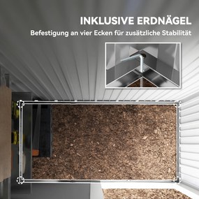 Outsunny Szopa ogrodowa, zewnętrzna szopa z blachy falistej, design ścian, regulowane półki, zamykane drzwi ciemnoszary