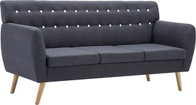 3-osobowa ciemnoszara sofa pikowana A3-F67