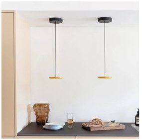 Lampa wisząca LED w kolorze ochry z metalowym kloszem ø 15 cm Asteria Micro – UMAGE