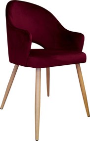 Krzesło Velvet tkanina Welur noga metalowa krzesło tapicerowane premium : Kolor nogi - Dąd stożek, Kolor tkaniny - VELVET - MG02, Typ siedziska - Siedzisko stałe