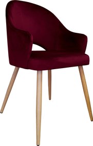 Krzesło Velvet tkanina Welur noga metalowa : Kolor nogi - Dąd stożek, Kolor tkaniny - VELVET - MG02, Typ siedziska - Siedzisko stałe
