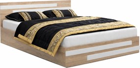 Dwuosobowe Łóżko Z Materacem Dąb Sonoma 160X200 Cm H7-H09