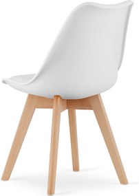 PROMOCJA Białe krzesło BALI MARK z bukowymi nogami II gatunek