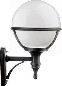 Lampa ?cienna CLIC CLAC GLOBO styl klasyczny - wys. 40 cm x g?.ø27 cm - E27 42W - poliamid - kula z poliw?glanu - ip44 - czarny