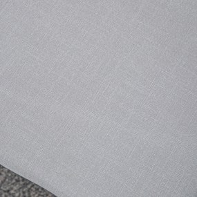 HOMCOM Podnóżek, pufa z wykończeniem imitującym len, siedzisko na drewnianych nogach