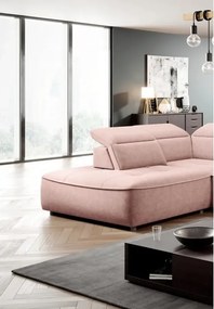 Narożnik COLOMBO L Lewostronny z elektryczną funkcją spania pojemnikiem ELEMENT 18 Różowy WERSAL