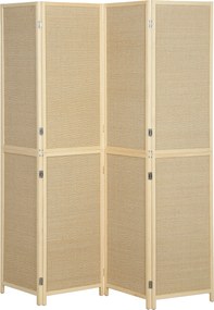 HOMCOM Parawan z 4 panelami, składana ścianka z ręcznie plecionego bambusa, 180 x 180 cm, naturalny | Aosom PL