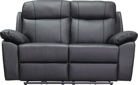 Kanapa 2-osobowa z elektryczną funkcją relaks ze skóry w kolorze czarnym VIPINO