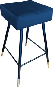 Hoker MAX krzesło barowe tkanina Welur podstawa metalowa : Kolor nogi - Czano-złota stożek, Kolor tkaniny - VELVET - MG16, Typ siedziska - Siedzisko stałe