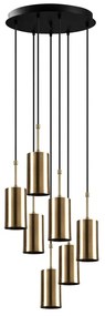 Lampa wisząca z 7 kloszami w kolorze złota Opviq lights Kem Tube
