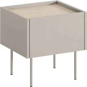 Szafka nocna Desin 45 cm z szufladą i metalowymi nogami - kaszmir / dąb nagano