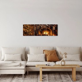 Obraz - Świąteczna atmosfera (z zegarem) (90x30 cm)