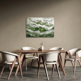 Obraz na szkle - Zielone i białe zmarszczki (70x50 cm)