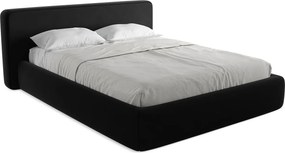 Łóżko 200 x 225 - z weluru - czarny - KIANA