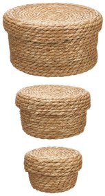 Koszyki do przechowywania z naturalnej plecionki, 3 sztuki