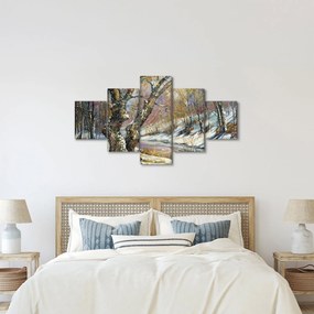 Obraz namalowanego zimowego krajobrazu (125x70 cm)
