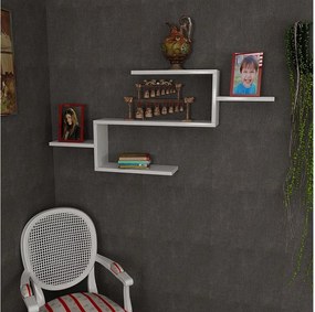 Skandynawska półka ścienna – 104 x 49,4 x 14,5 cm – biała – płyta wiórowa