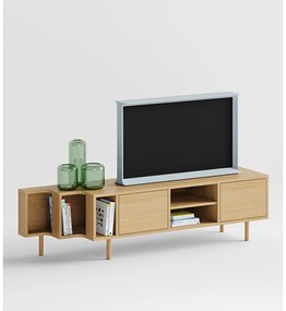 Szafka pod TV w dekorze dębu w naturalnym kolorze 189x50x44 cm Shift – Woodman