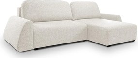 Narożnik ALMI Prawostronny z funkcją spania, wolnostojący tkanina EXCITE ME 01 Biały