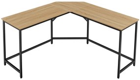 Minimalistyczne narożne metalowe biurko dąb sonoma N7-W45