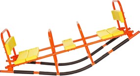 Huśtawka Wahadłowa SucceBuy, Nośność 90,7 kg, z Uchwytami, Szerokimi Siedziskami z Oparciem, na Trawnik, do Ogrodu, dla 2 Dzieci w Wieku od 3 Lat