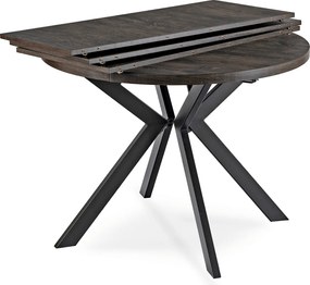 Stół Okrągły Rozkładany LUKAS 100-250 cm Czarny Nowoczesny Loft