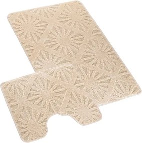 Bellatex Zestaw dywaników łazienkowych Bany z wycięciem Promień kremowy, 60 x 100, 60 x 50 cm