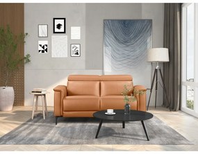 Brązowa sofa z imitacji skóry 160 cm Lund – Støraa
