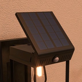 Outsunny Lampa solarnej ogrodowa zewnętrzna Solarlampe, odporna na warunki atmosferyczne, czujnik ruchu, 14 cm x 24 cm x 24 cm, Czarny