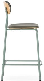 Ciemnozielone tapicerowane hokery zestaw 2 szt. (wysokość siedziska 65,5 cm) Saula – Marckeric