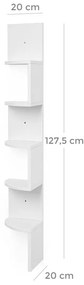 Półka/regał CIK-CAK, 20x20x127,5cm, biała Vasagle