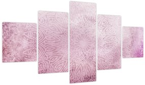 Obraz - Mandala na różowej ścianie (125x70 cm)