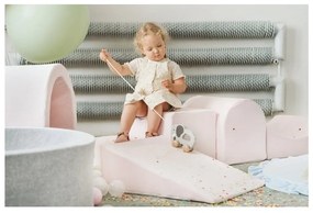 Różowy aksamitny piankowy plac zabaw 3 szt. wysokość 30 cm 225x90 cm Montessori – Meowbaby